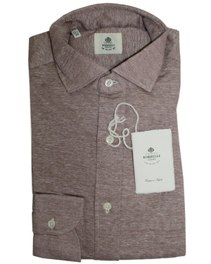 Luigi Borrelli Long Sleeve Polo Shirt Brown