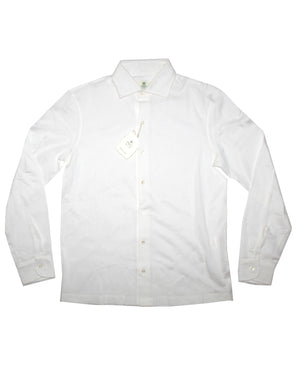 Luigi Borrelli Long Sleeve Polo Shirt White EU 46 / US 36 SALE