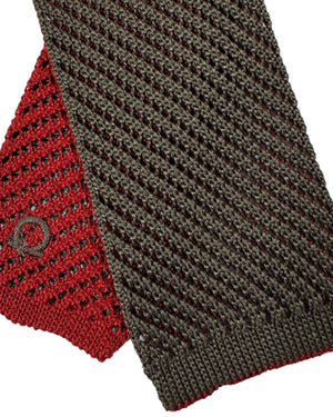 Maroon Taupe Knitted Tie Luxury