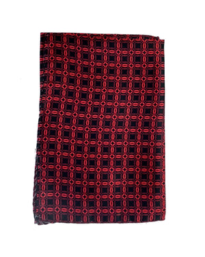 Vitaliano Pancaldi Silk Pocket Square Black Red Pattern