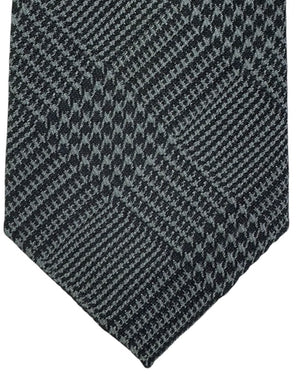 Armani Tie Charcoal Gray Black Glen Check