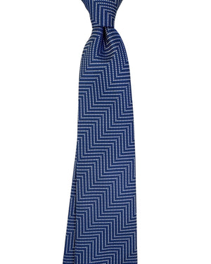 Armani Tie Royal Blue Zigzag Weave