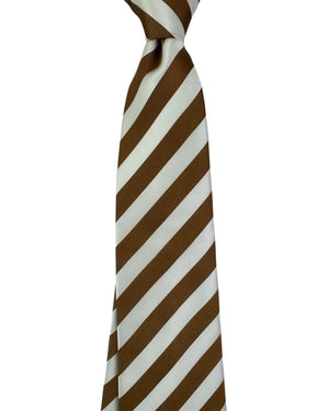 Armani Tie Brown White Stripes SALE