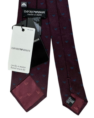 Armani Tie Maroon Mini Eagle Motif