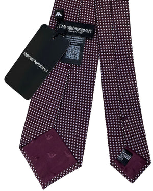 Emporio Armani Tie Burgundy Micro-Diamond Pattern