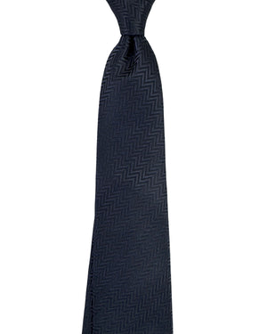 Emporio Armani Tie Anthracite Gray Herringbone Weave