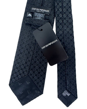 Emporio Armani Tie Black Micro Diamond Pattern