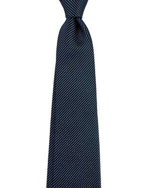 Emporio Armani Tie Dark Blue Silver Pinstripe