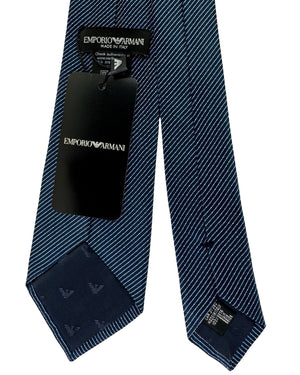 Emporio Armani Tie Dark Blue With White Pinstripe