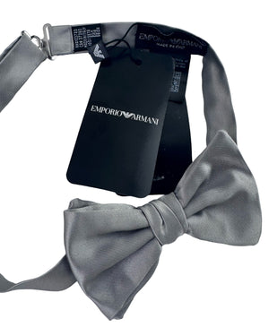 Armani Silk Bow Tie Gray Solid