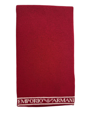 Armani Scarf Bordeaux Red Logo Edge - Men Collection SALE
