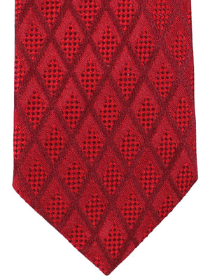 Armani Collezioni Tie Red Burgundy Diamonds
