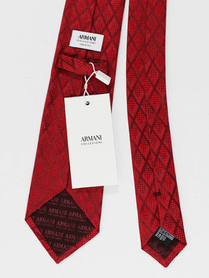Armani Collezioni Tie Red Burgundy Diamonds