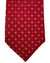 Armani Silk Tie Red Burgundy Silver Geometric Armani Collezioni