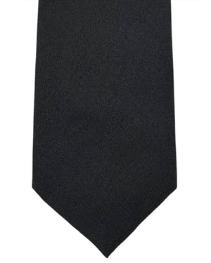 Armani Necktie Solid Black Textured Weave