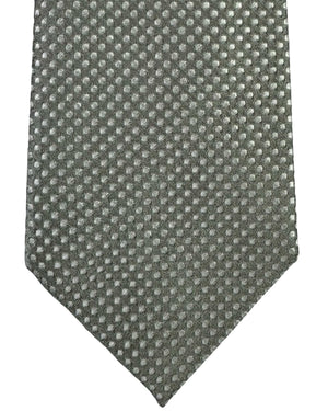 Armani Tie Gray Silver Dotted Design
