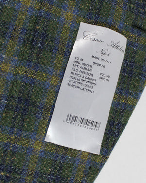 Cesare Attolini Sport Coat Green Plaid Cashmere Silk Blazer EU 48/ US 38 SALE