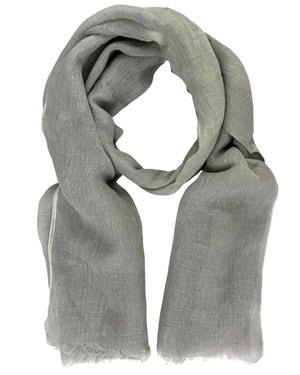 Cesare Attolini Scarf Gray - Linen Silk Cashmere Shawl