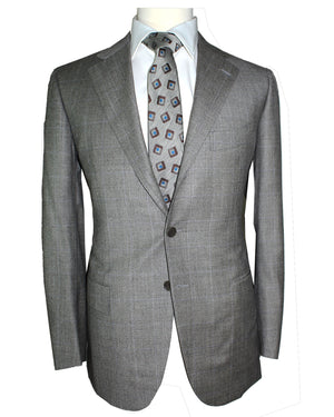 Cesare Attolini Wool Suit Gray Windowpane EU 50/ US 40