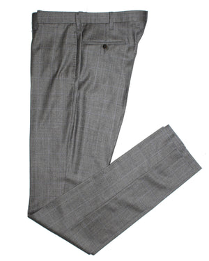 Cesare Attolini Wool Suit Gray Windowpane Pants
