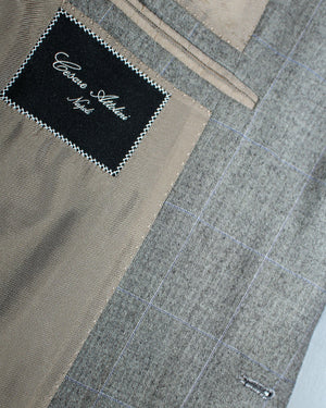 Cesare Attolini Wool Suit Gray Windowpane EU 50/ US 40