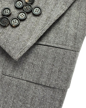 Cesare Attolini Wool Suit Gray Taupe Cuffs