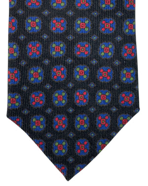 Cesare Attolini Tie Black Red Navy Green