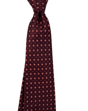Cesare Attolini Silk Necktie Maroon Geometric
