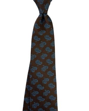 Barba Sevenfold Tie Brown Aqua Paisley Medallion