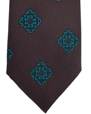 Barba Sevenfold Tie Brown Aqua Medallion