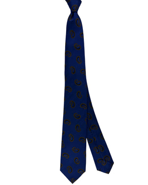 Barba Sevenfold Tie Lapis Blue Brown Paisley