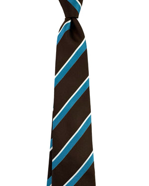 Barba Sevenfold Tie Brown Teal Silver Stripes