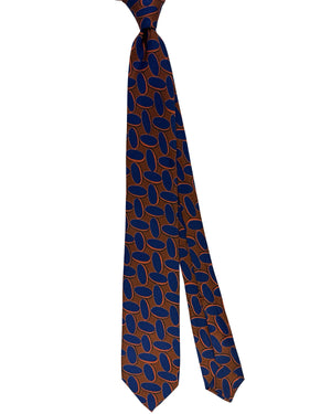Barba Sevenfold Tie Blue Orange Ovals