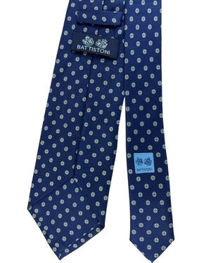 Battistoni Silk Tie Dark Blue Geometric SALE