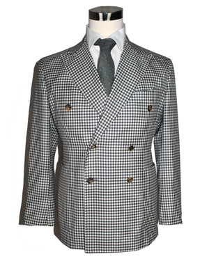 Borrelli Sport Coat White Black Check