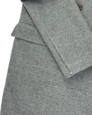 Luigi Borrelli Wool Coat Gray Peak Lapel EU 48 / US 38