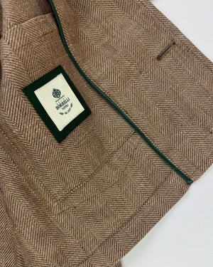 Luigi Borrelli Coat Brown Gray Wool Linen EU 46 / US 36 SALE