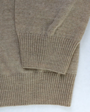 Luigi Borrelli Wool Zip Sweater Beige EU 56 / US 46