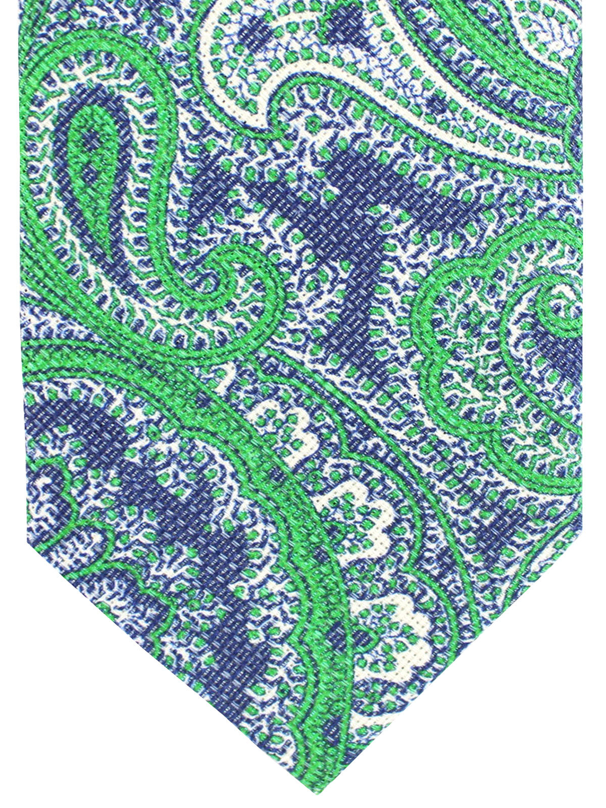 Luigi Borrelli Tie Green Navy Paisley Design