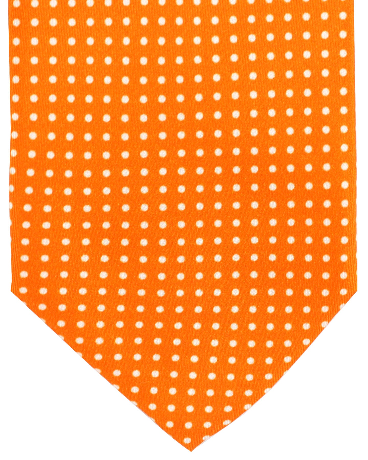 Luigi Borrelli Silk Tie Orange Mini Dots