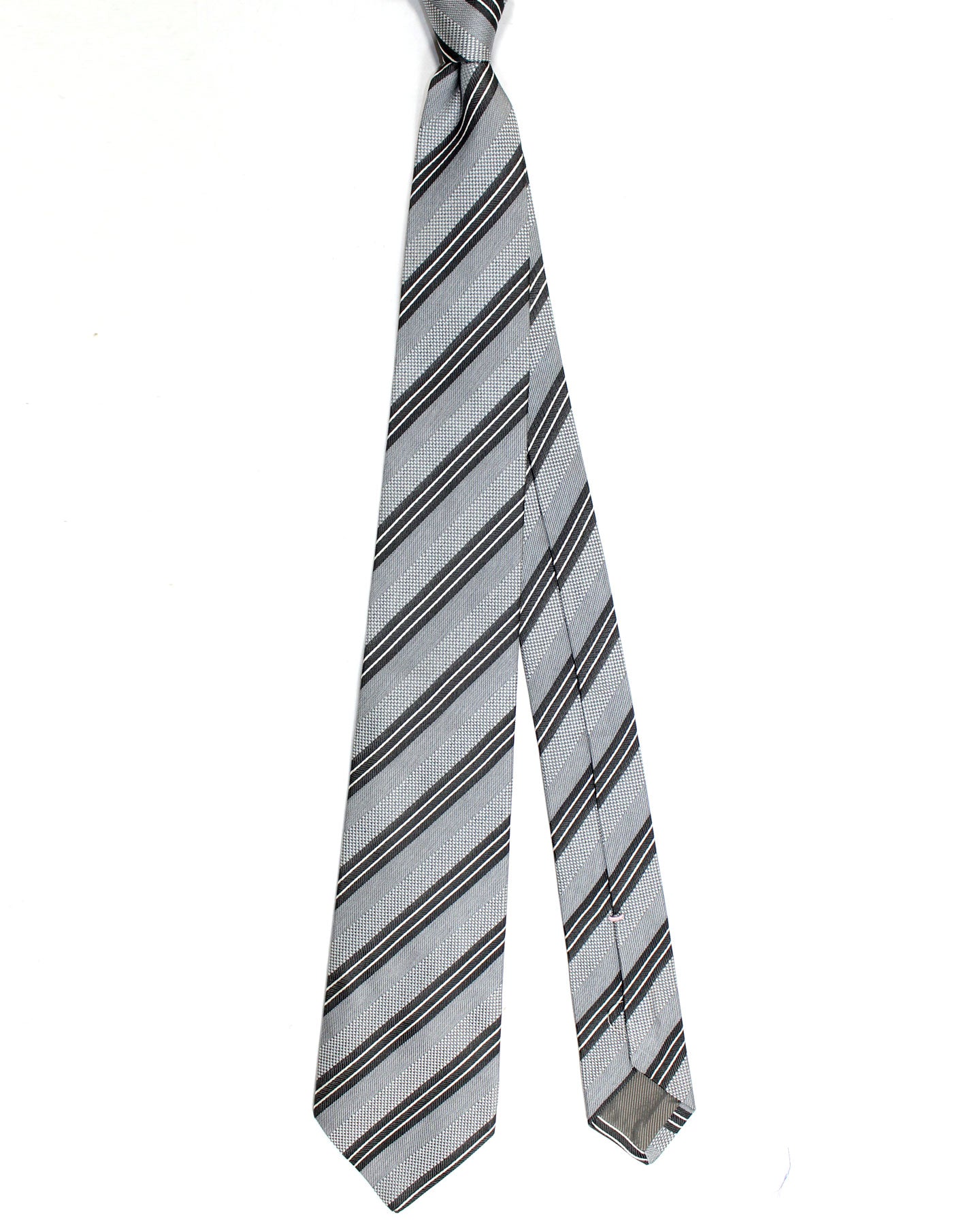Luigi Borrelli Tie Gray Stripes