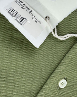 Luigi Borrelli Polo Shirt Olive Green Jersey Piquet EU 48 - US 38