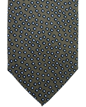 Brioni Silk Tie Taupe Geometric
