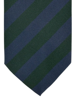 Brioni Silk Tie Lapis Blue Dark Green Stripes