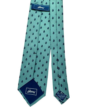 Brioni Tie Seafoam Mini Paisley