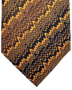 Missoni Tie Brown Zigzag Weave