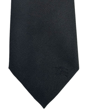 Burberry Tie Solid Gray Grosgrain
