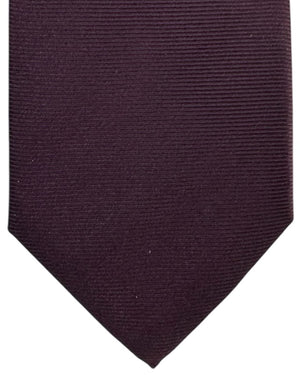 Canali Tie Maroon Solid Grosgrain