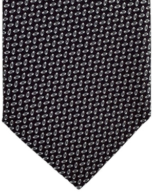 Canali Tie Black Diagonal Pin Stripe Micro Pattern