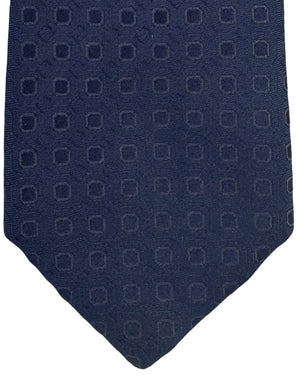 Canali Tie Dark Blue And Gray Square Pattern